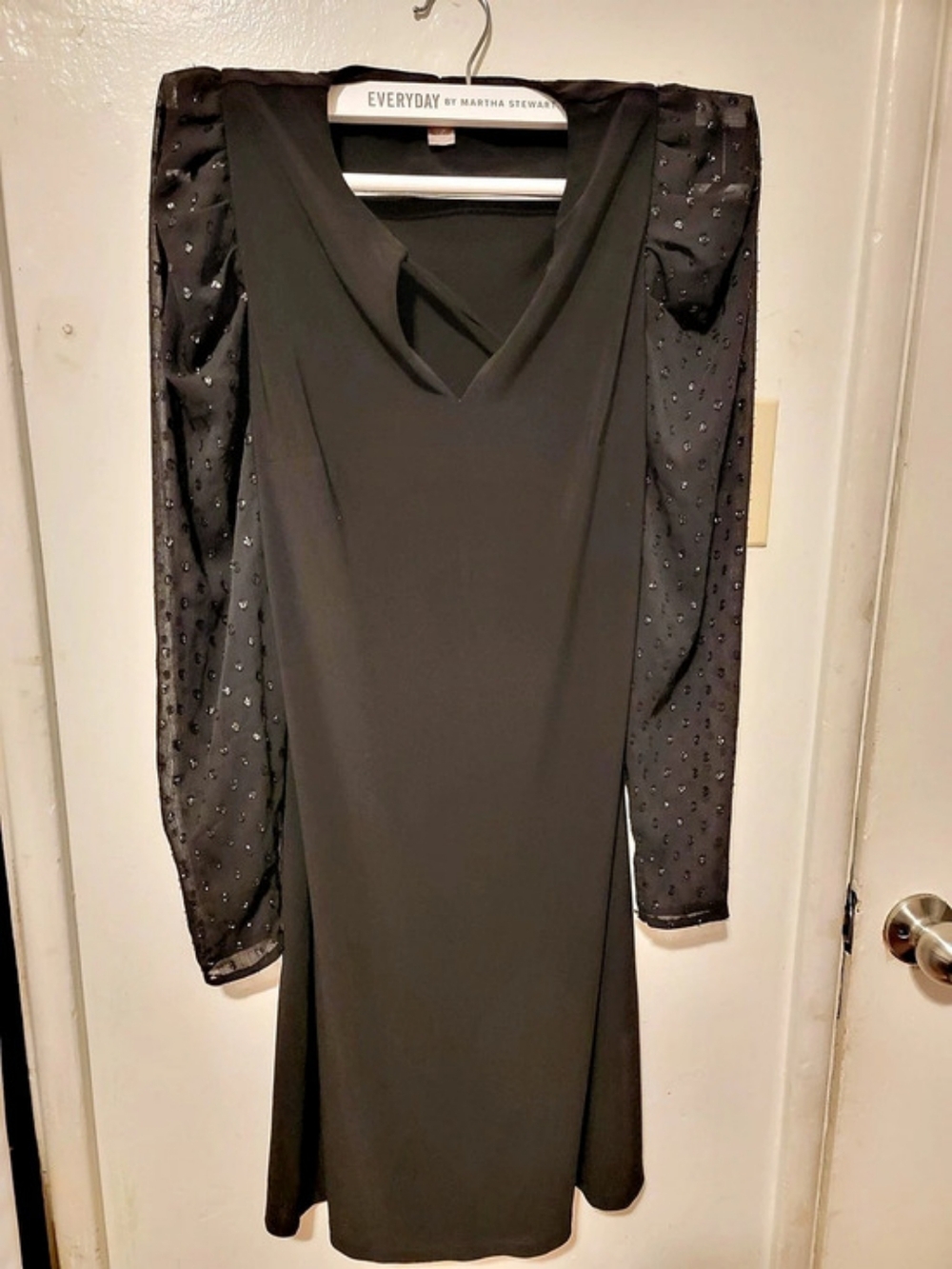 Tommy Hilfiger Black Long Sleeve Midi Dress Size 4 Like New